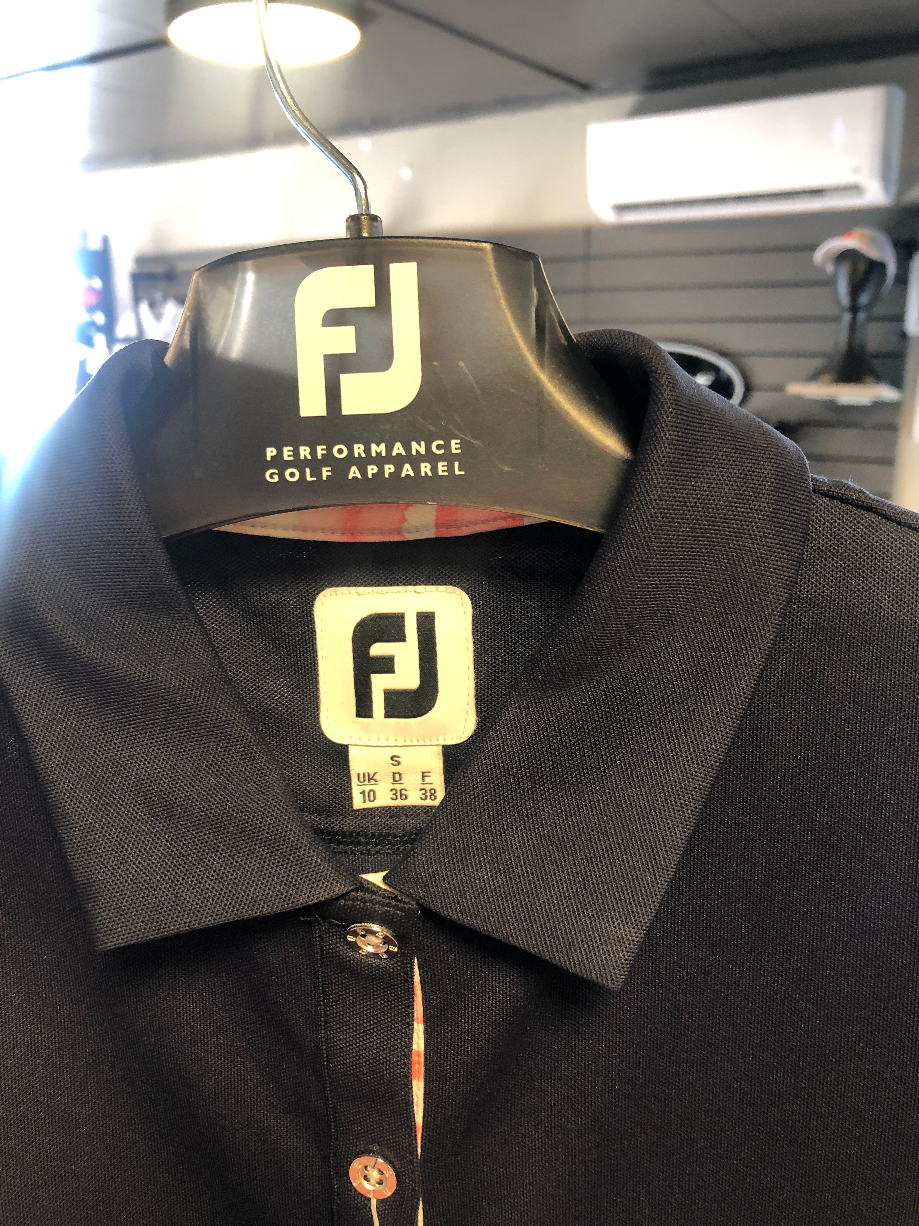 Footjoy EU solid with watercolour trim pique womans