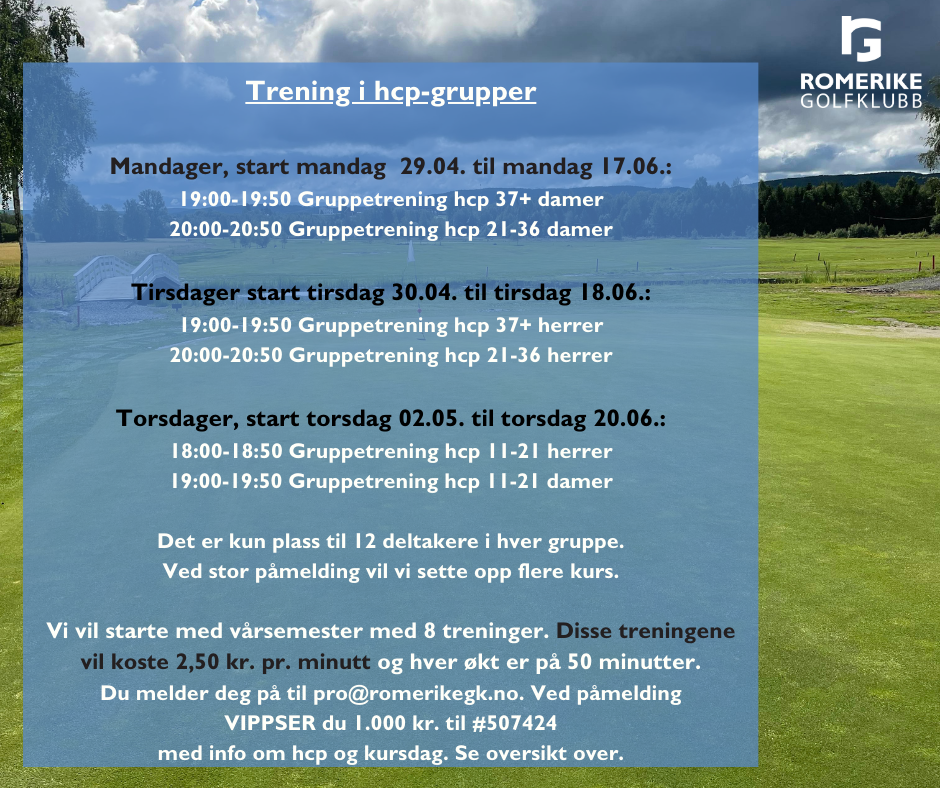 Instruksjon - protimer, gruppetreninger etc.