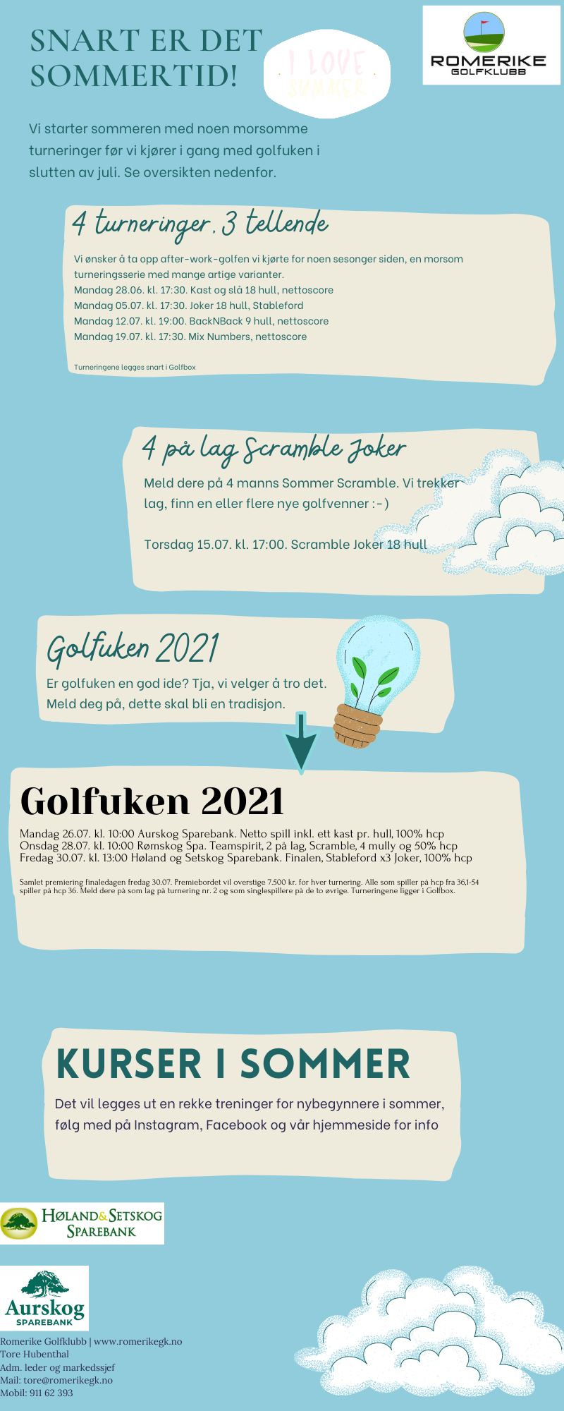 Hva skal du gjøre i sommer? Du skal spille golf! Sjekk ut disse turneringene