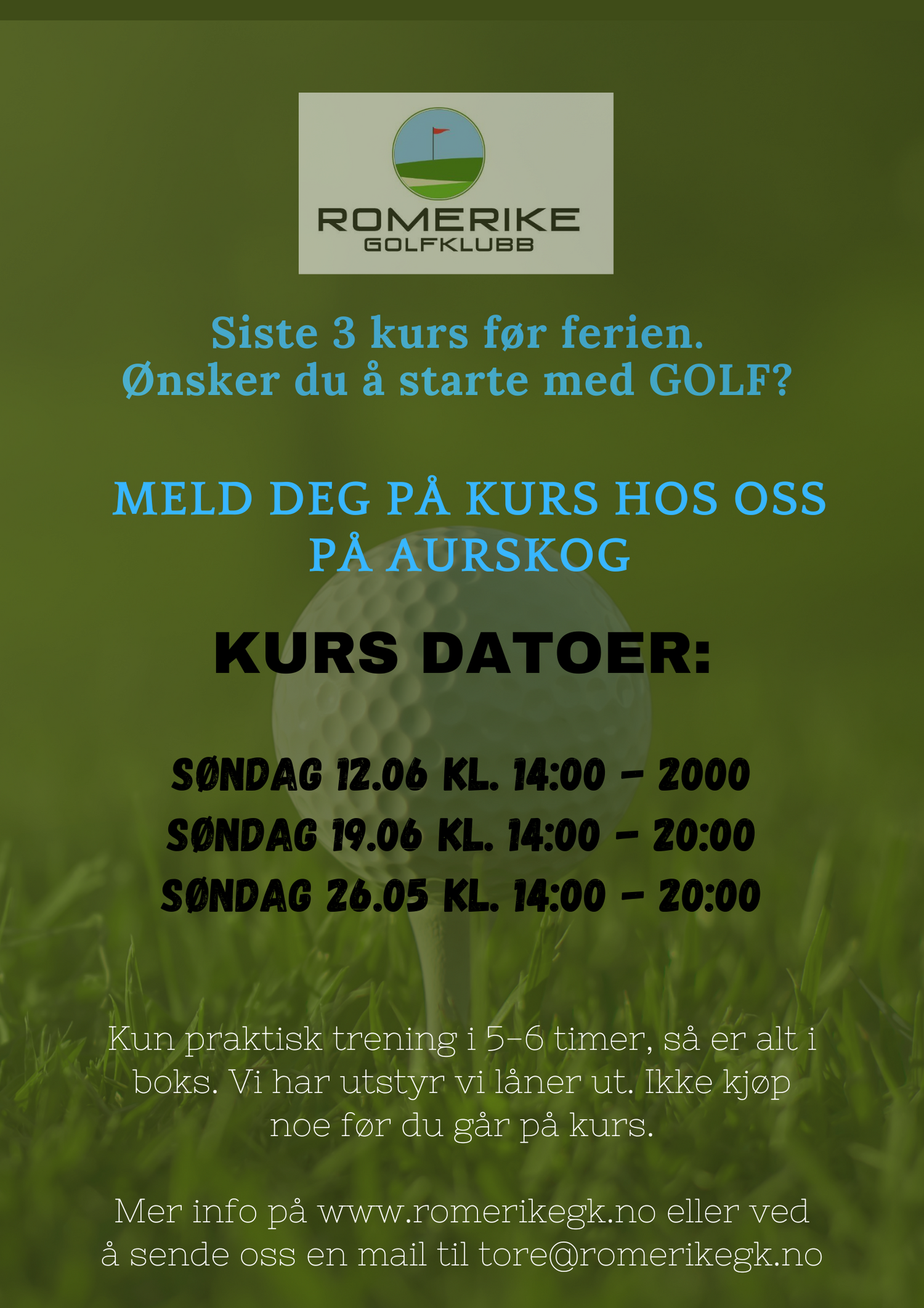 Golfkurs før ferien