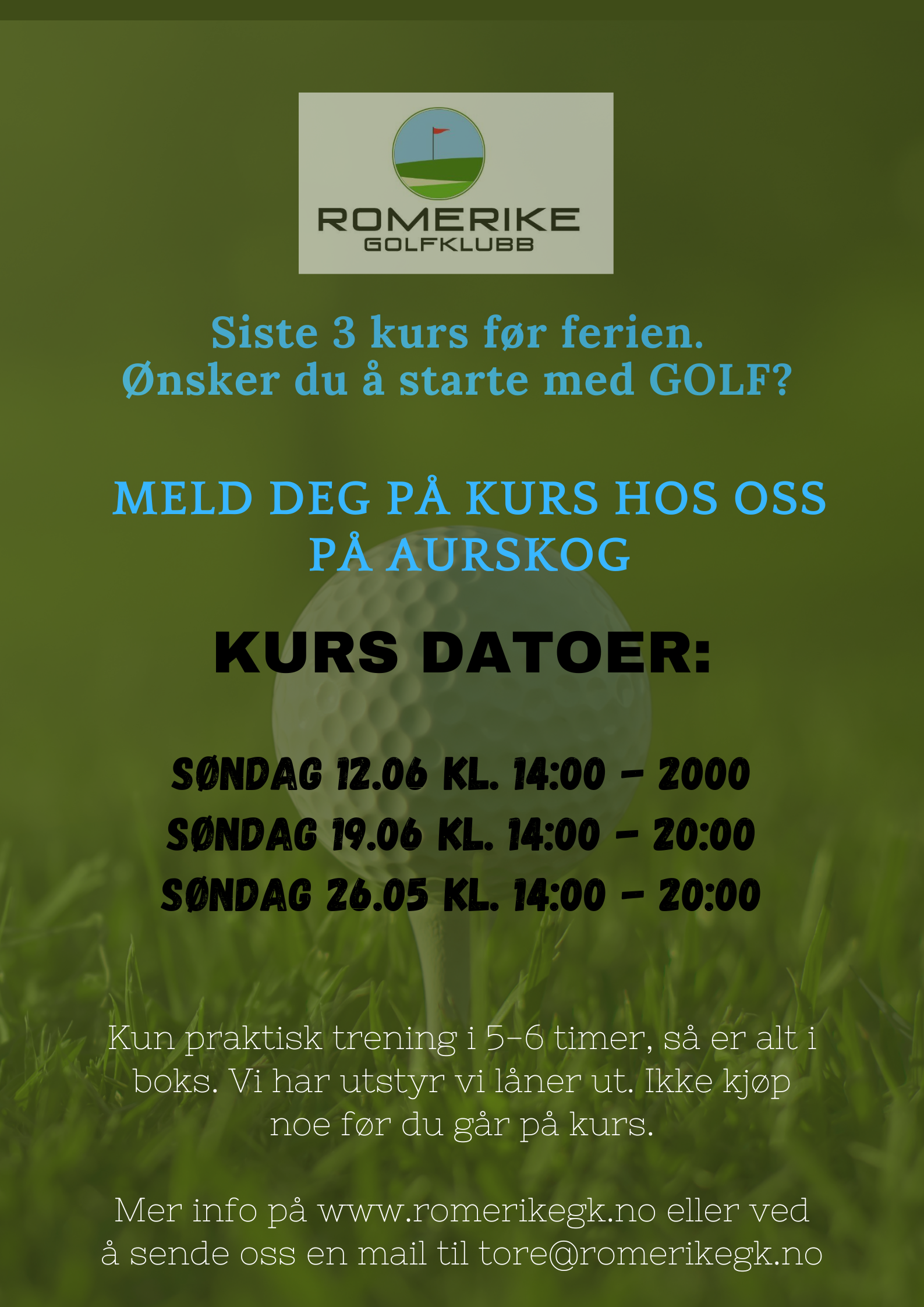 Golfkurs før ferien