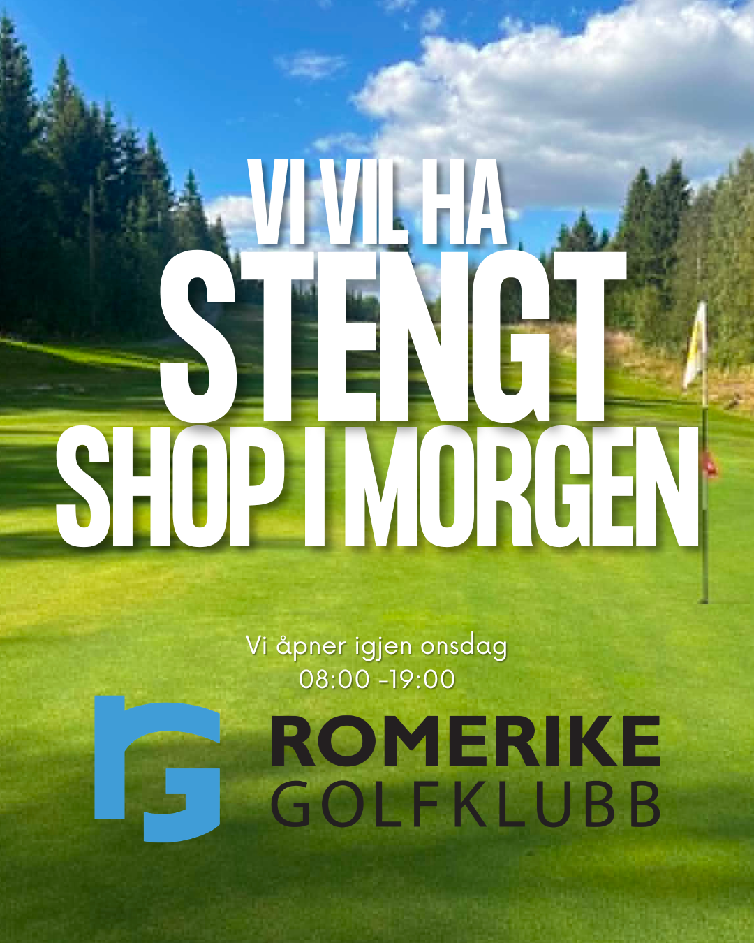 Stengt shop i morgen